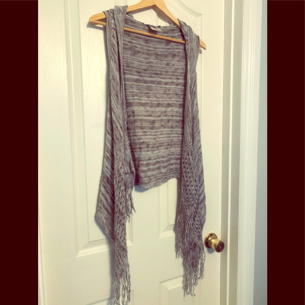 High low sweater vest with hood! So cute.